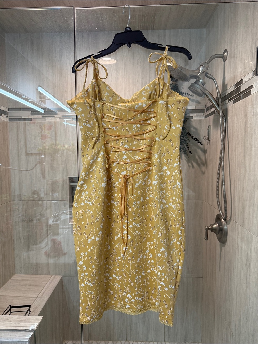 Mochipan Cottage Bodycon Dress (Mustard - Picture 7 of 10